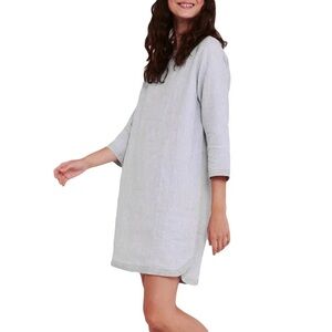 Roller Rabbit | Linen Emiko Mini Dress in Gray Stone Size M Medium